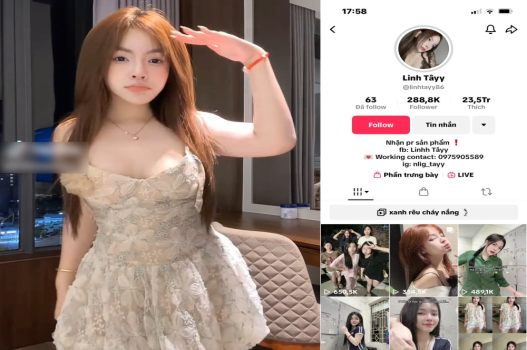 Clip sex Linh Tây tiktoker xinh đẹp