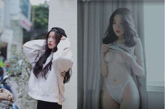 Em Thuy Thủy sinh viên đi chụp hình khêu gợi